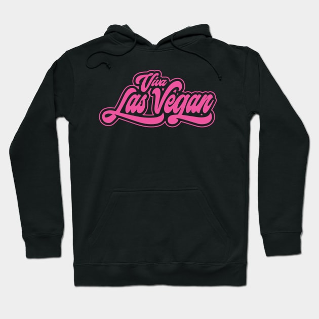 Viva las Vegan satirical humor funky retro pink Hoodie by Daribo